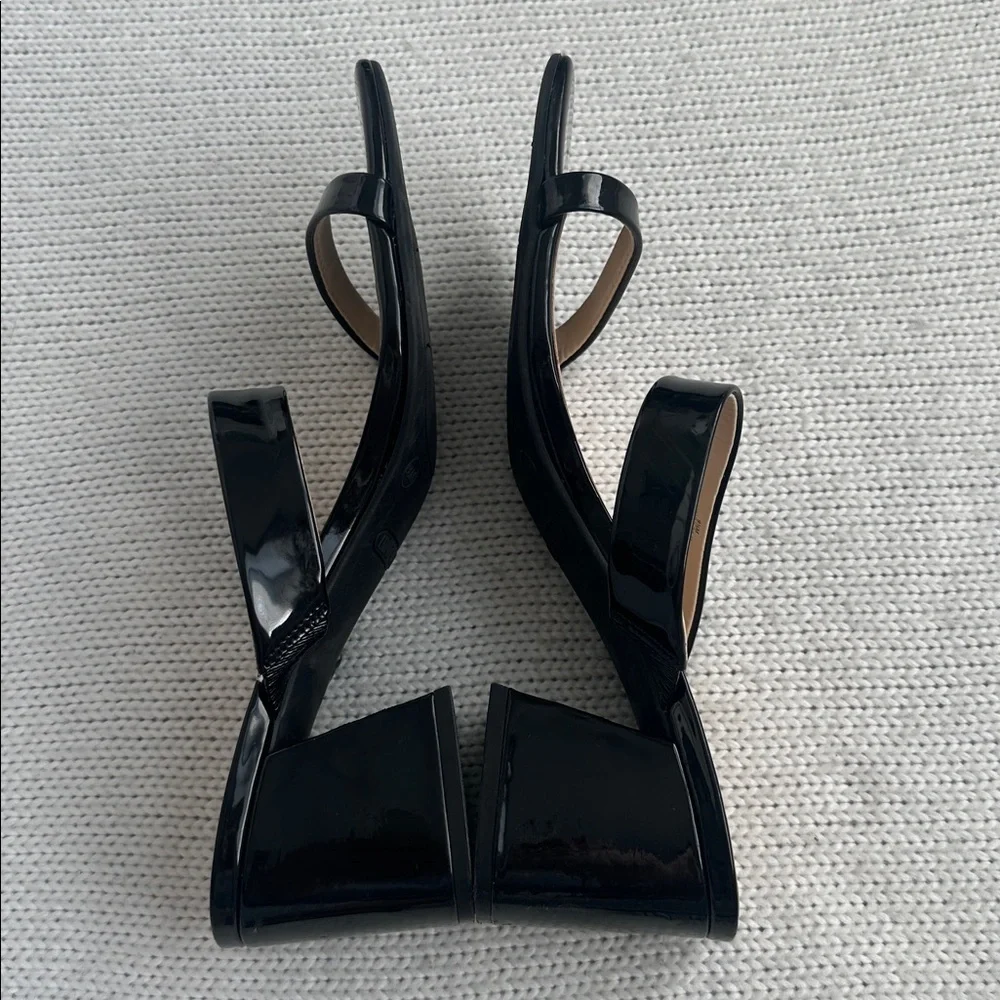 Nine West Patent Sandal Heels Black Size 9.5